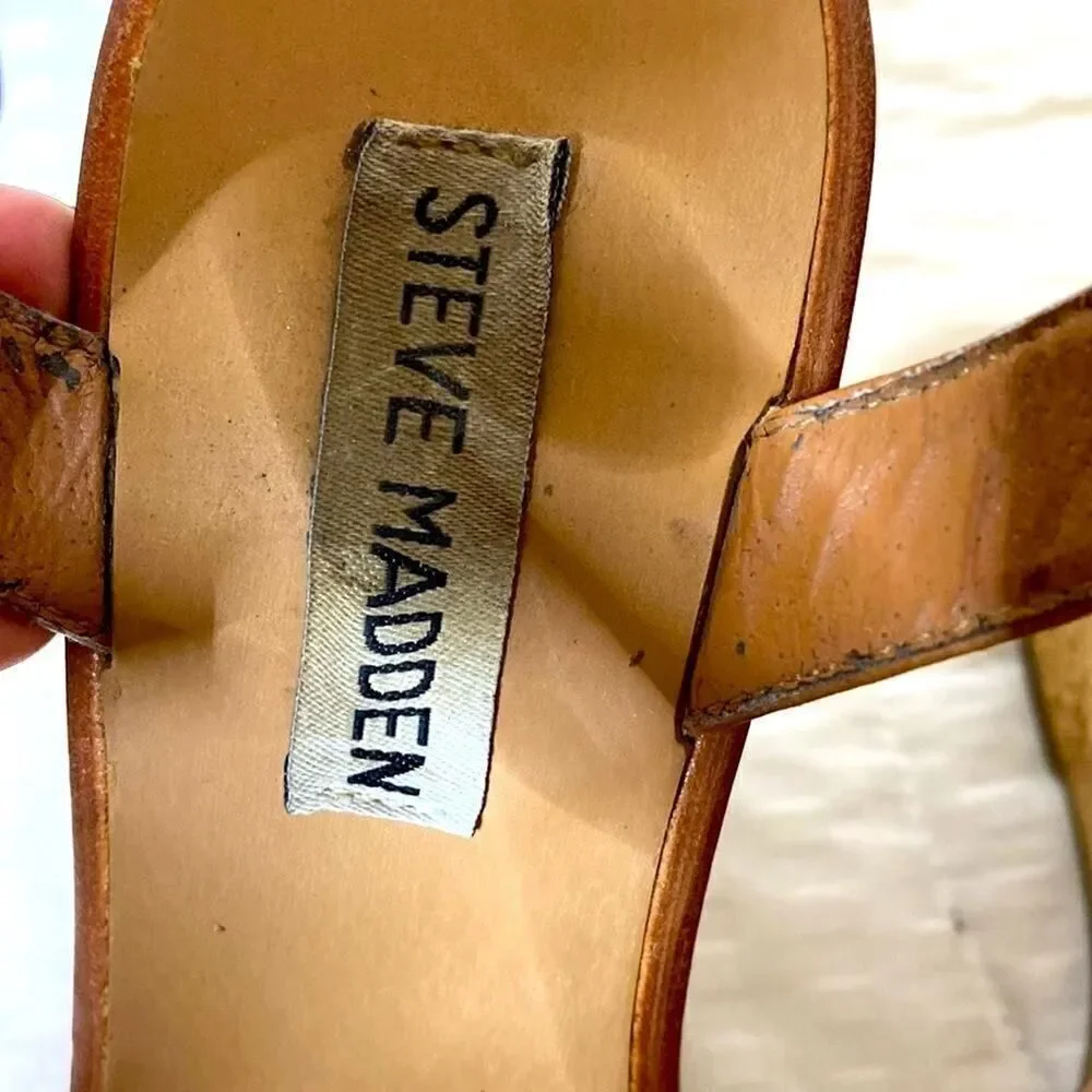 Women's Steve Madden Iluvit T-strap Platform Wedge Sandals HEELS  6